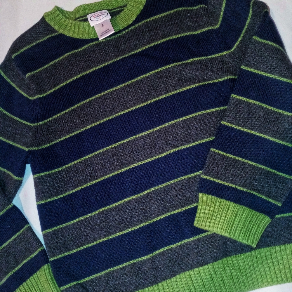 Talbot's green and blue striped sweater!